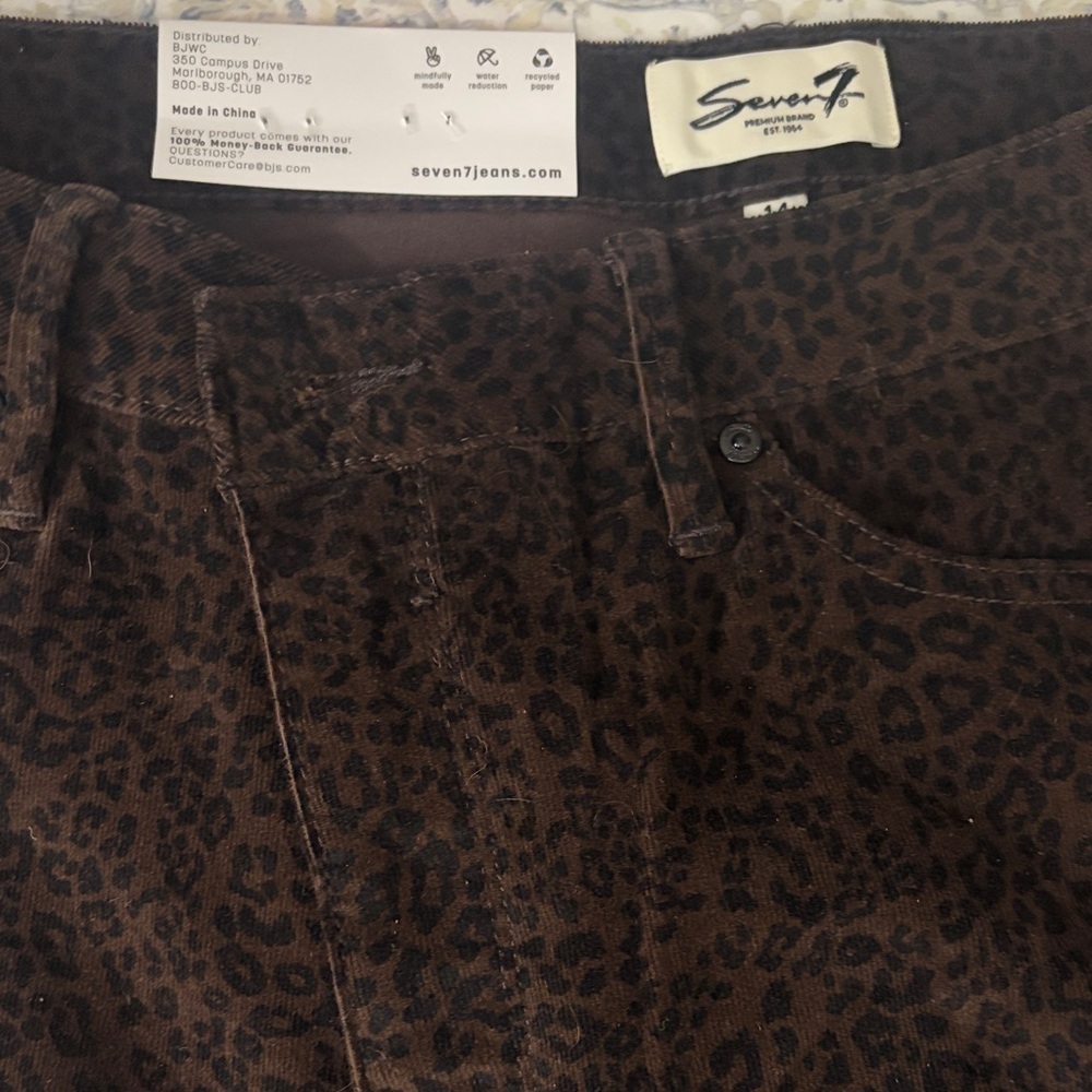 Seven7 Black Printed Corduroy Pants - Picture 7 of 11